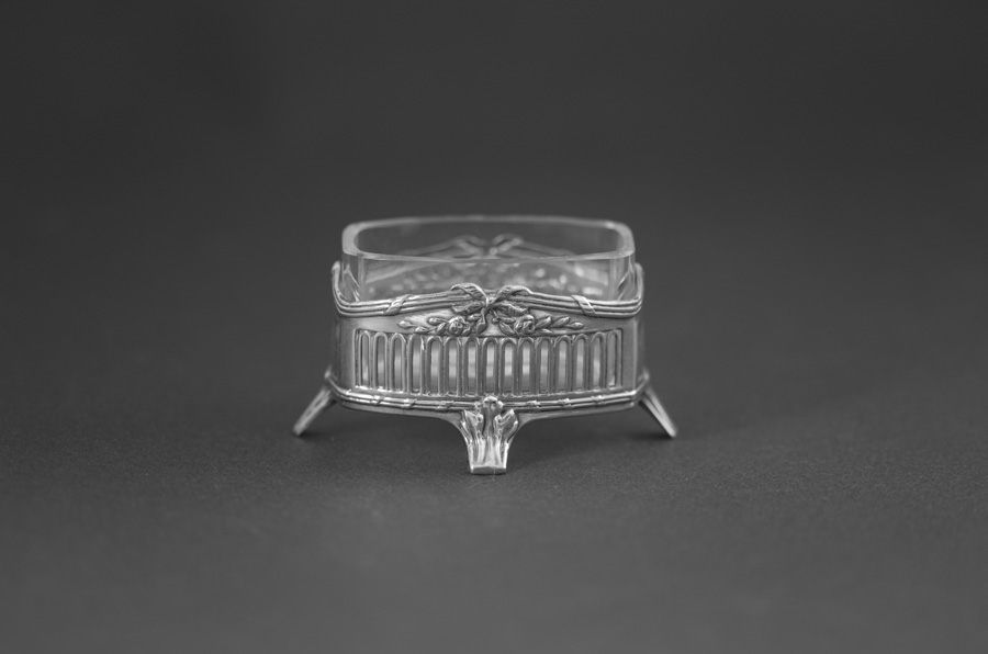 2 Salznäpfe 800er Silber mit Löffelchen im Etui – August Timm Hamburg um 1900 – Bild 1