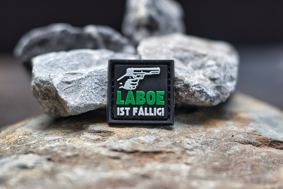 Ruhrpott Outdoor Patch "Laboe ist fällig" Rock, Logo, Pistole, Waffe