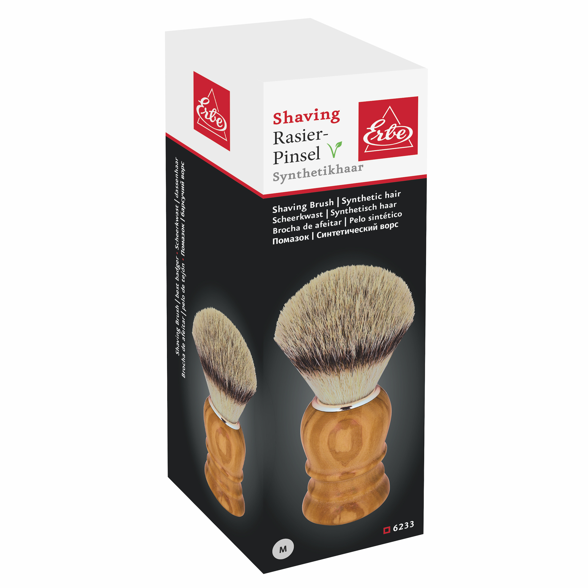 Erbe Solingen Shaving Brush Olive Wood Synthetic – Image 1