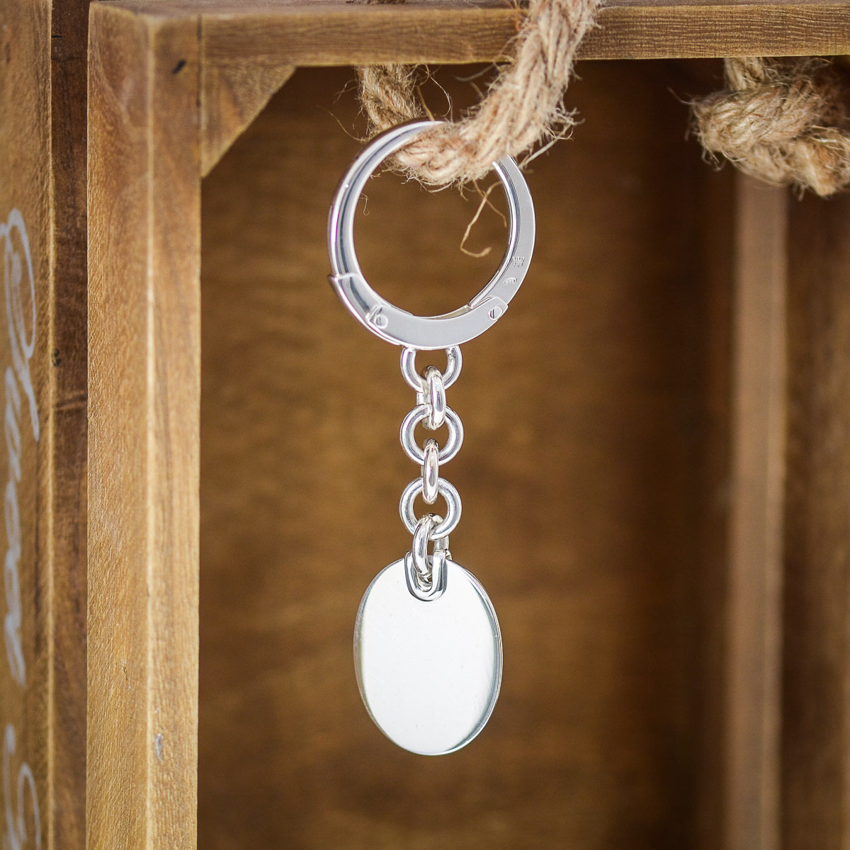 Key Ring with Chain and Oval Plate Key Ring with Chain and Oval Plate