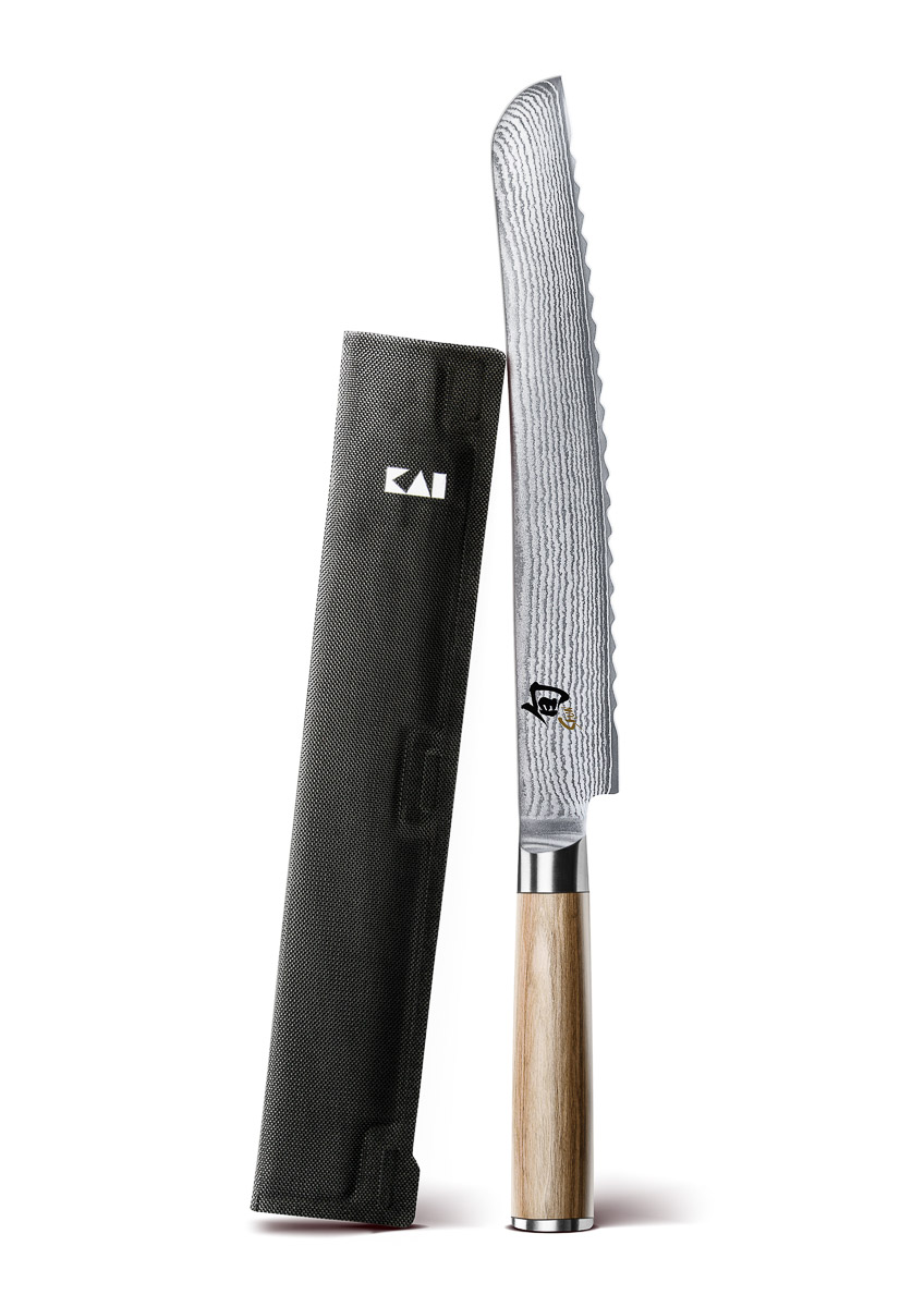 Kai Shun Classic White Brotmesser und Klingenschutz im Set Besteck, Waffe, Klinge