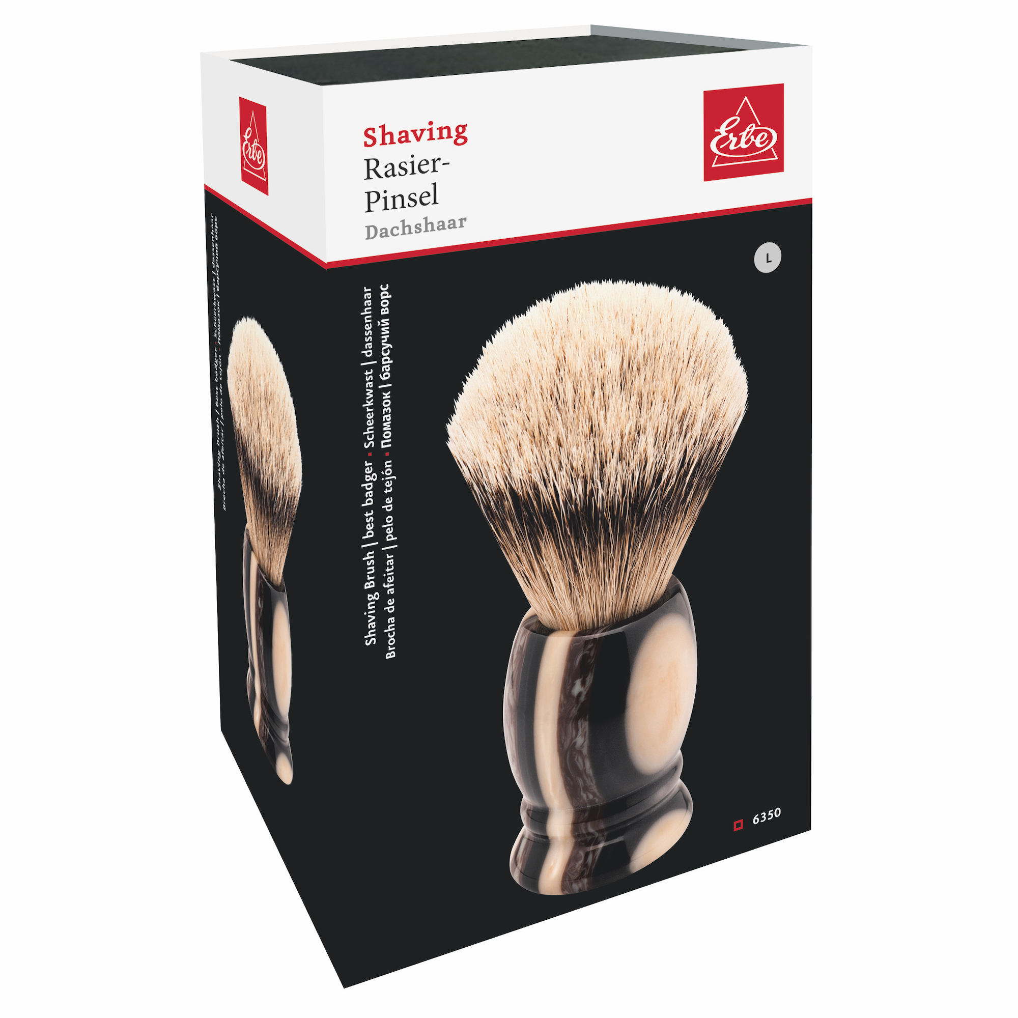 Erbe Solingen Shaving Brush Silver Tip Badger Hair – Image 1