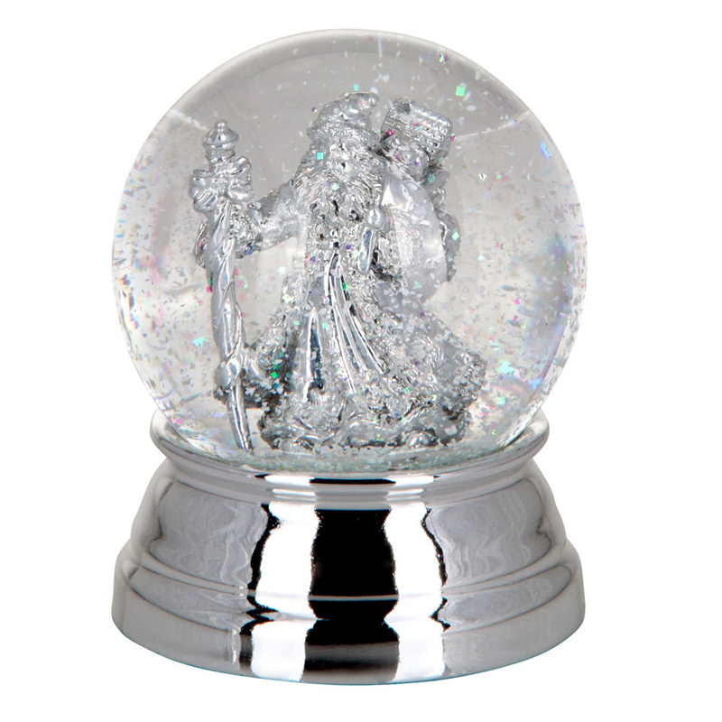 Weihnachtsmann Schneekugel Nikolaus groß 10 cm