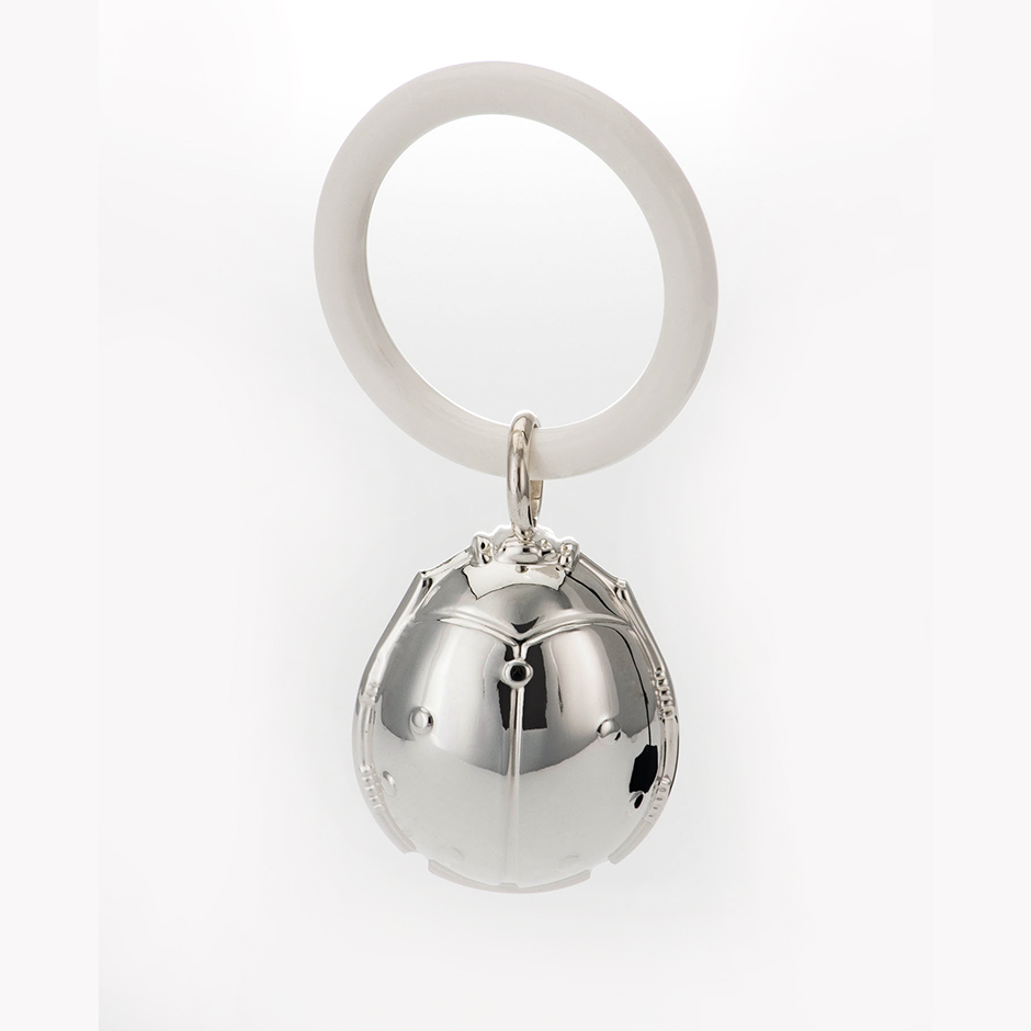 BR-K-fer-11705000 Beißring, Babyrassel Käfer 925/-