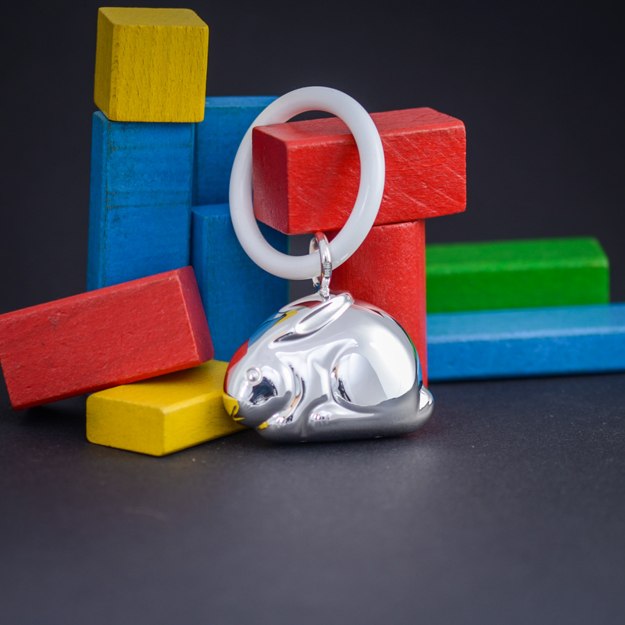 Rassel Hase Silber – Bild 1