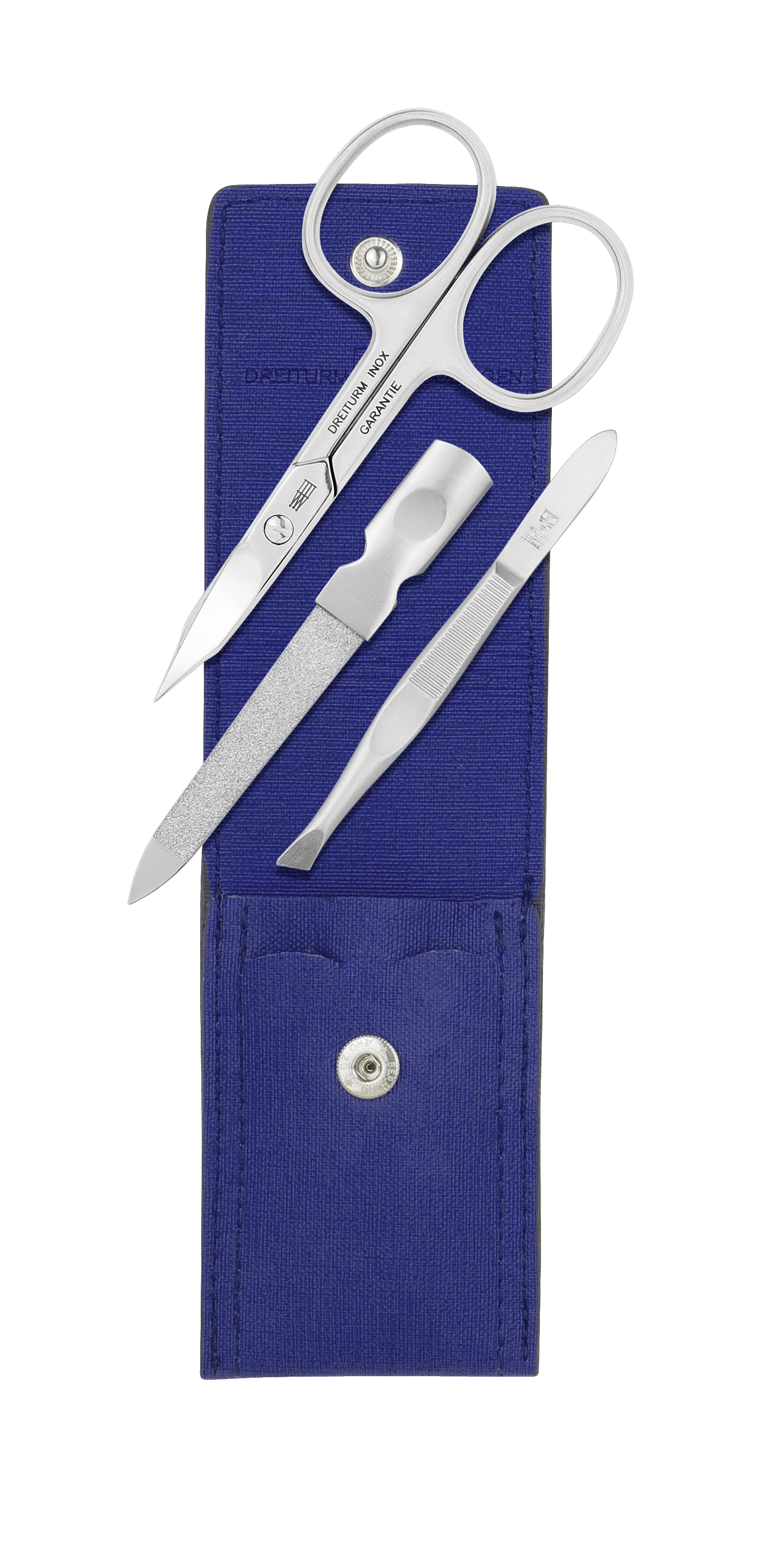 Dreiturm-Etui-Blau-973261 Dreiturm Nageletui Leinen blau