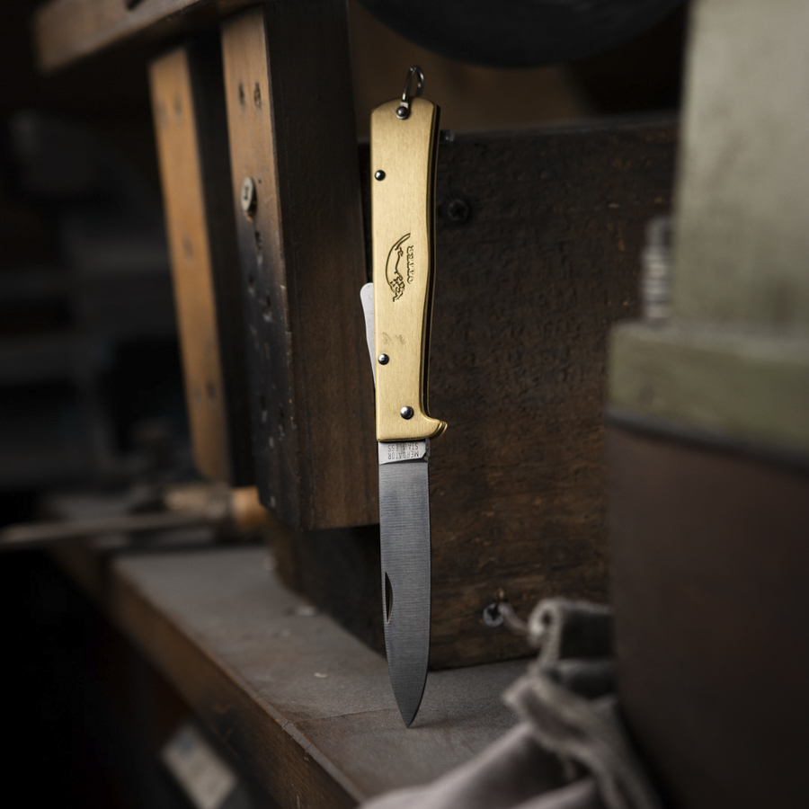 Otter Mercator Messing mit Clip Klinge, Dolch, Messer, Waffe