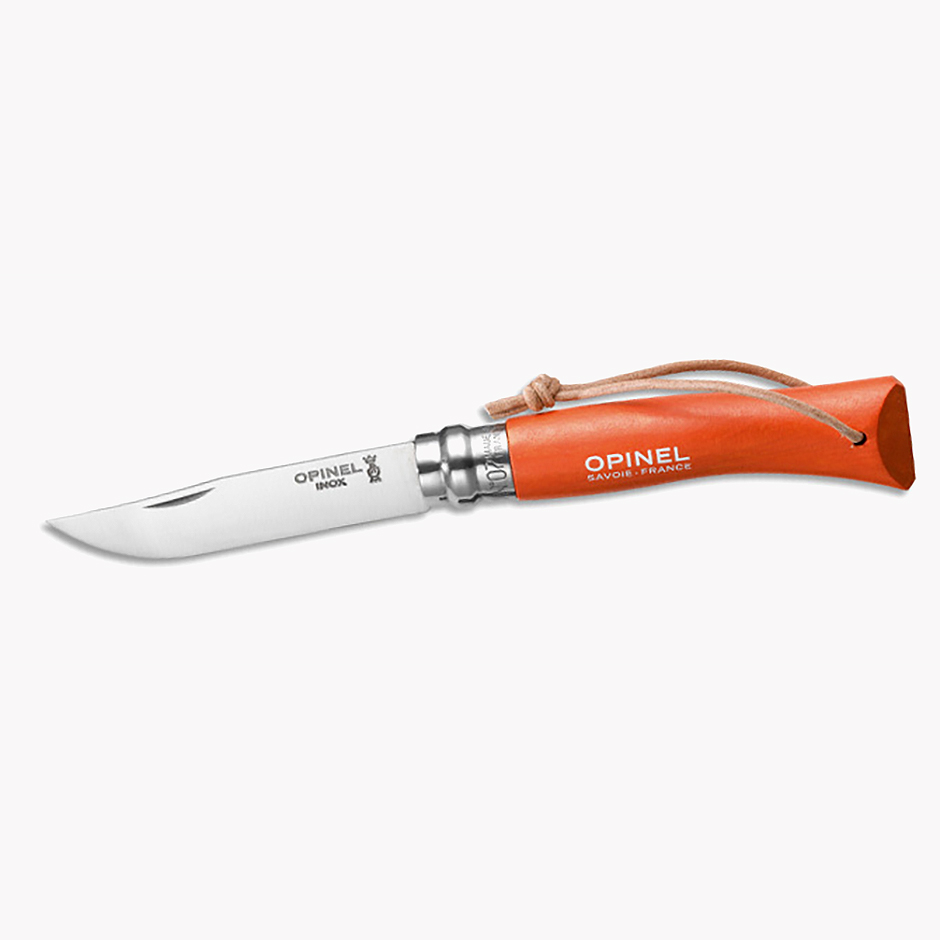 Opinel No 7 mit Lederriemen orange 