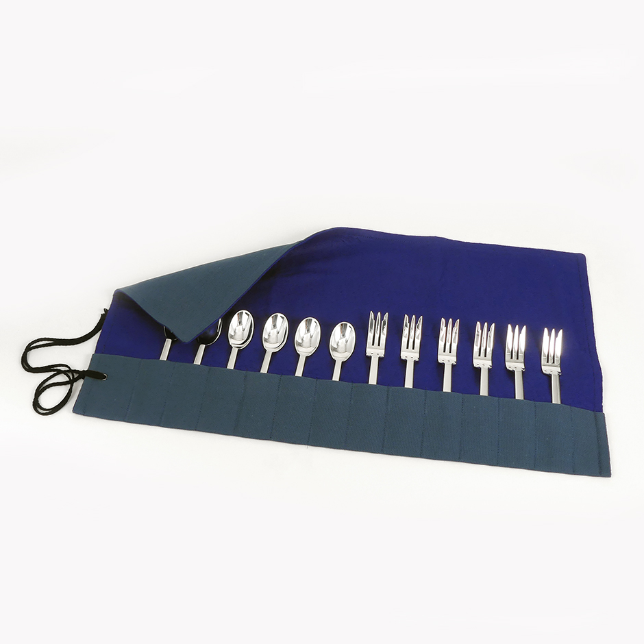 Silver Cutlery Roll for 12 small pieces