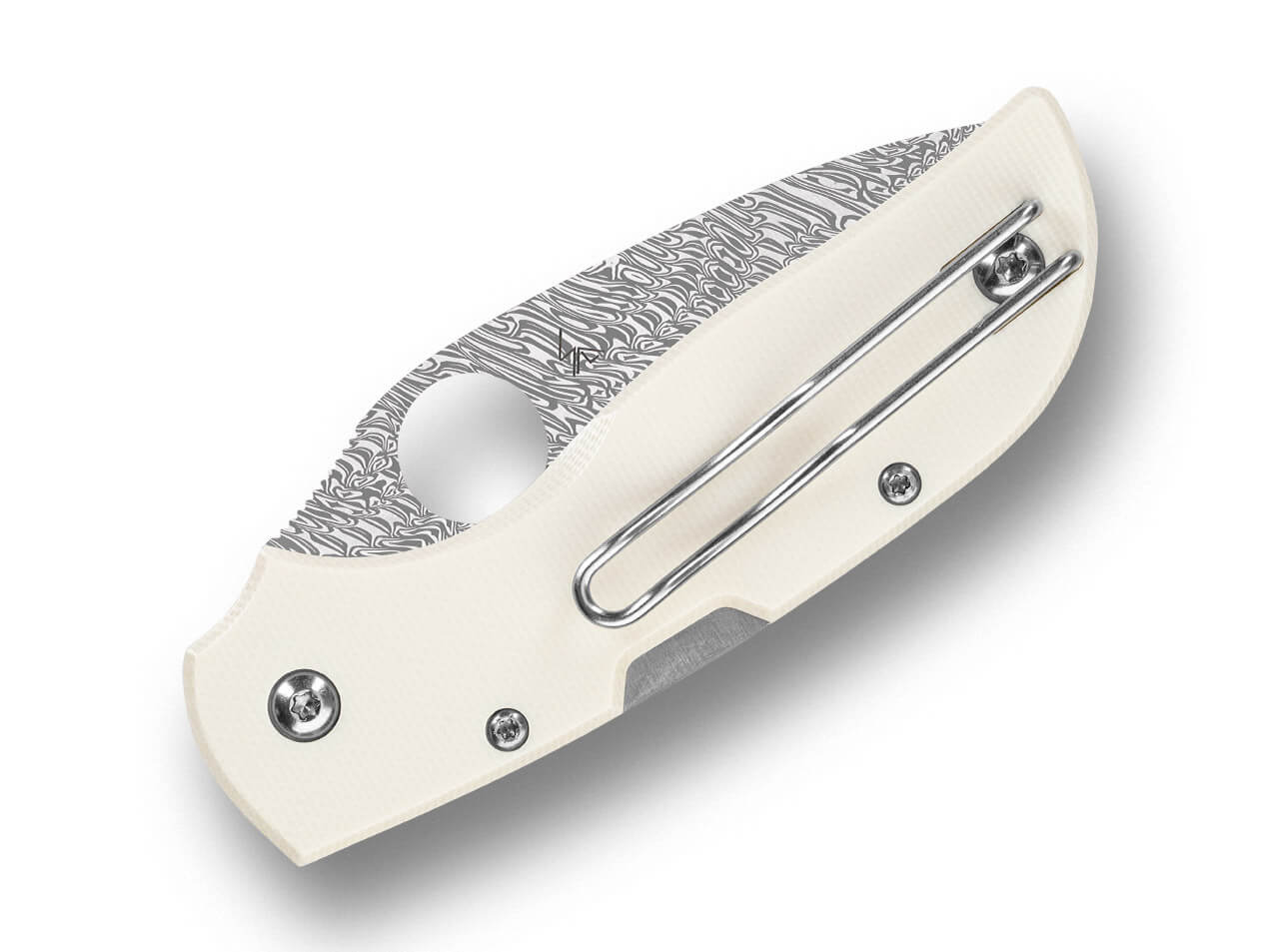 Spyderco Chaparral Ivory G-10 Damasteel – Image 1