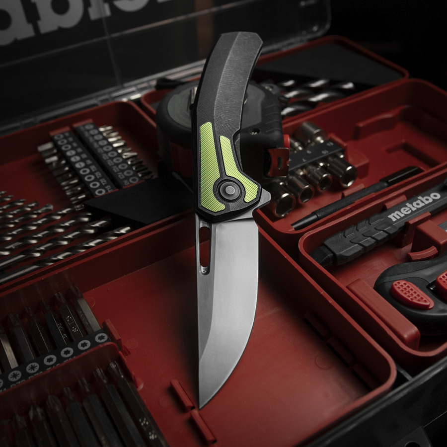 Tactile Knife Archer Green Titanium Inlay Tactile Knife Archer Green Titanium Inlay