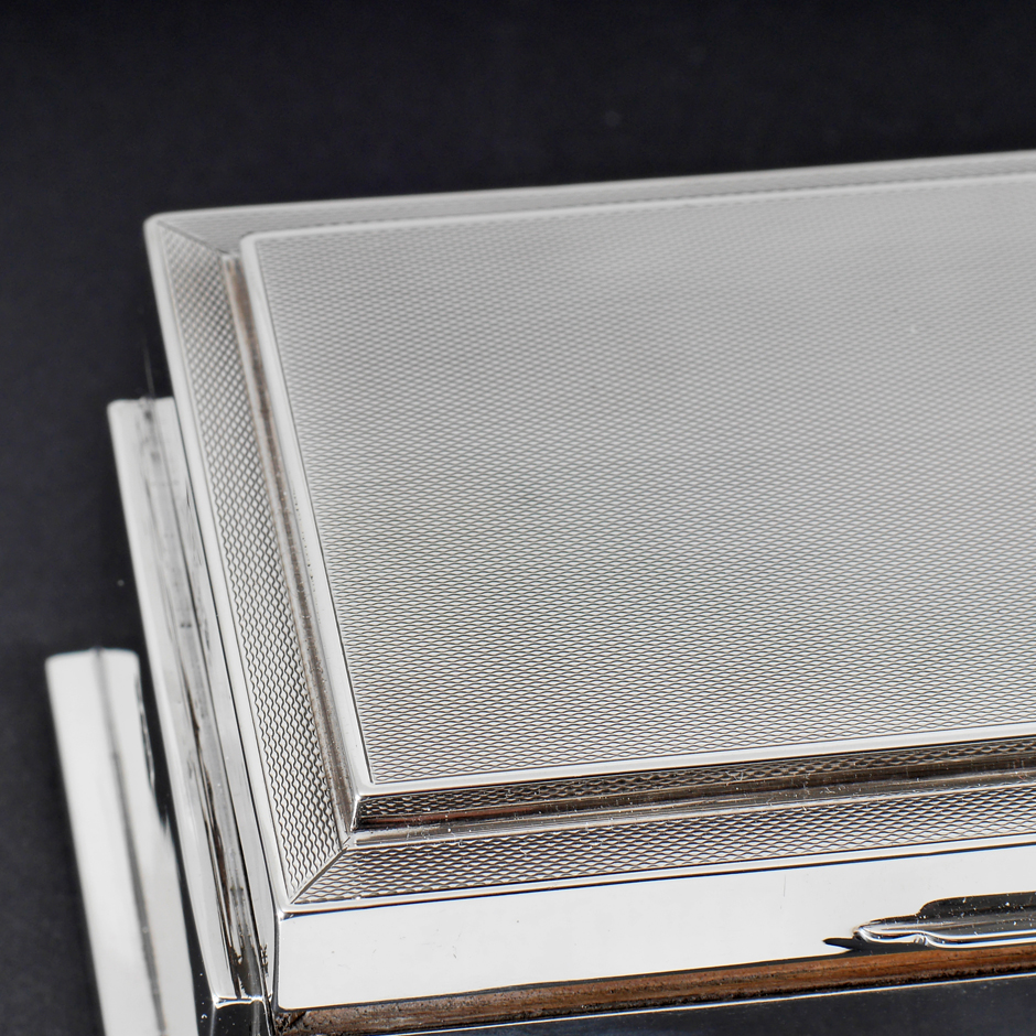 500161lSPLrr6v3z54n Zigarrendose Sterling Silber Art Deco