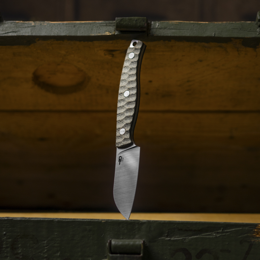 Heidi #3 Fixed Blade Messer – Knife Lounge Exclusive mit Sheepfoot-Klinge und schwarzen Micarta-Griffschalen