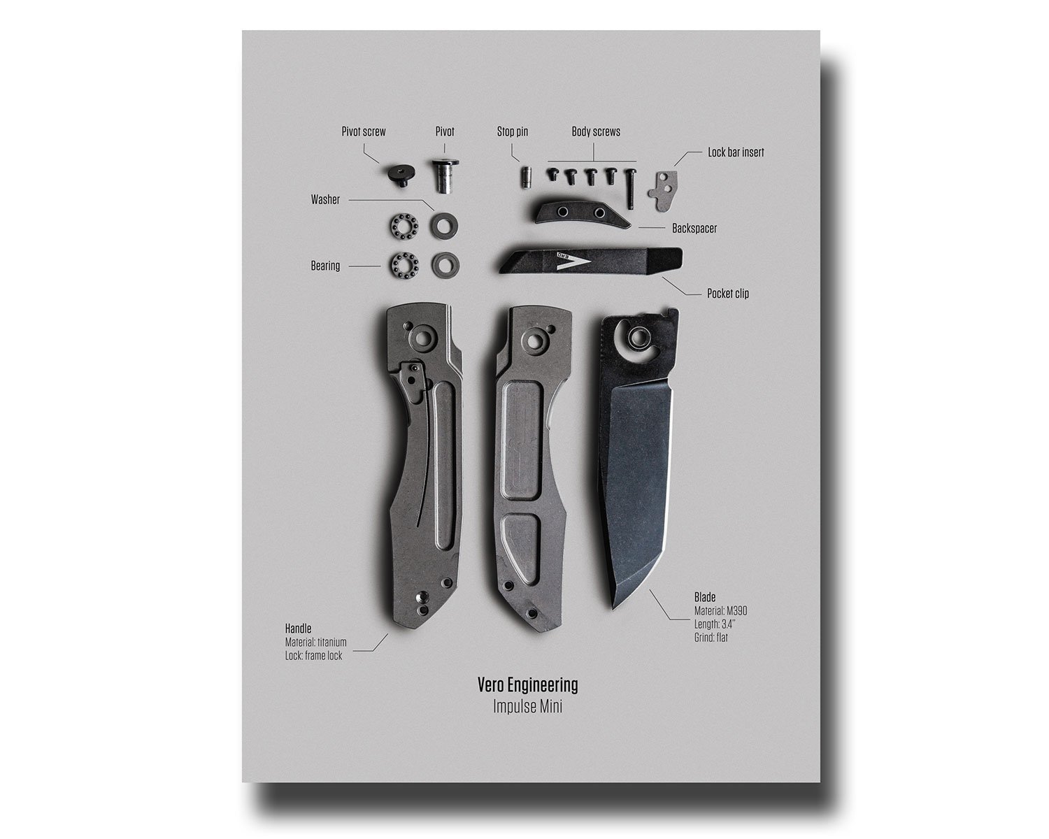 Impulse-white Vero Engineering Knife Poster - Impulse Mini
