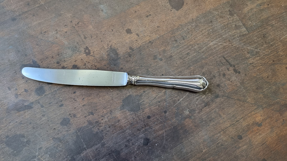 Silbermesser fertig repariert und alte Klinge erhalten