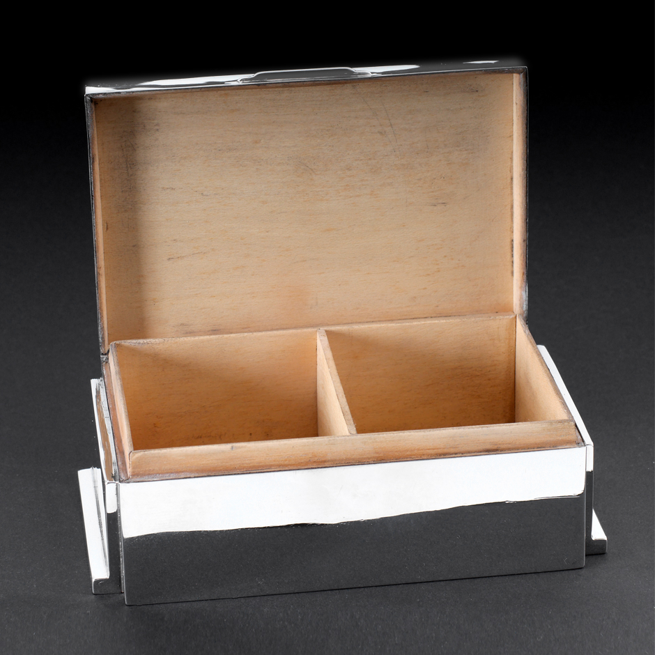 500161-2 Zigarrendose Sterling Silber Art Deco