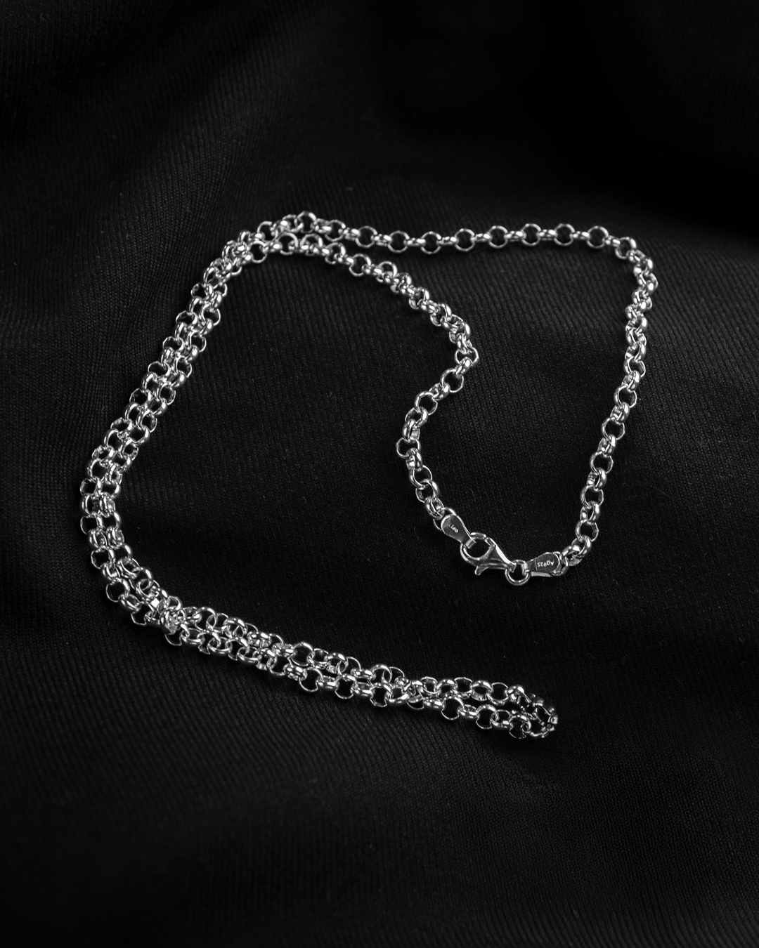 Erbskette 925/- Sterling Silber mit Karabiner  – Bild 1