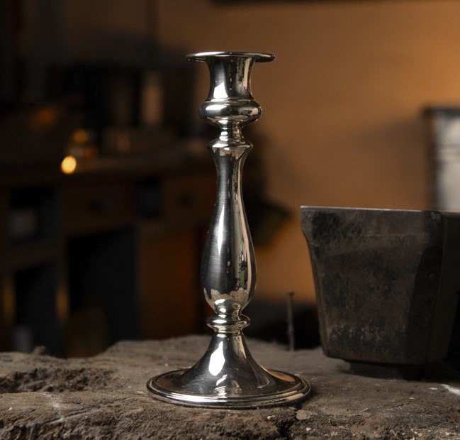 Leuchter 925/- Biedermeier 20 cm Kerze, Kerzenständer