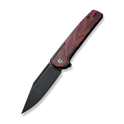 Civivi Cachet Black Steel Handle With Red & Black G10 Inlay