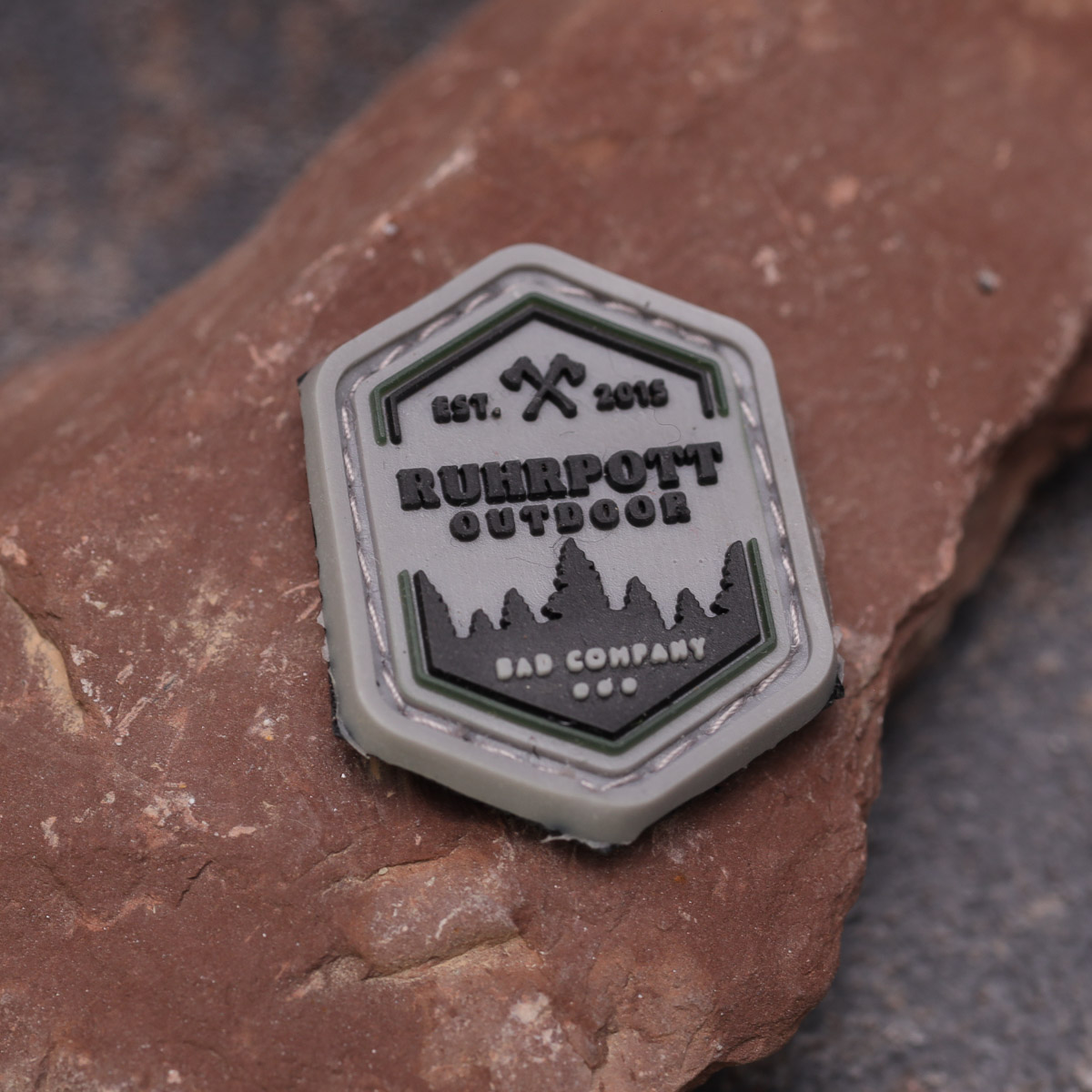 Ruhrpott Outdoor Patch "Bad Company" klein Abzeichen, Logo, Symbol, Armbanduhr
