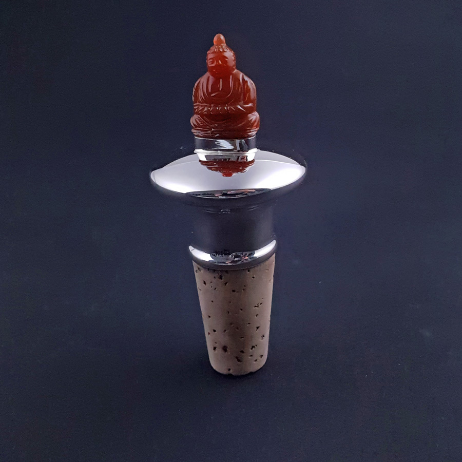 KorkenBuddha2 Flaschenverschluss Buddha Silber