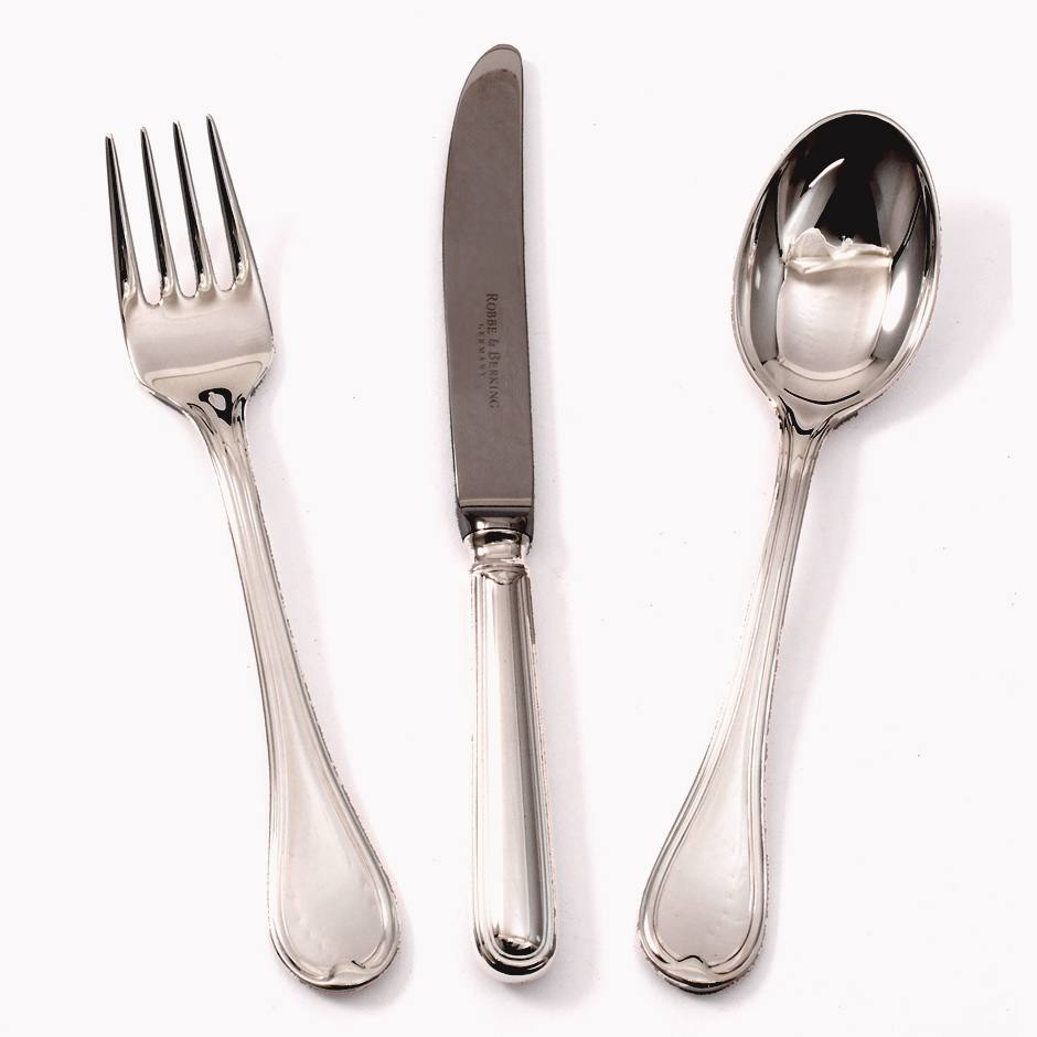 Robbe & Berking Classic Faden 925/- 3pcs Children's Cutlery Set