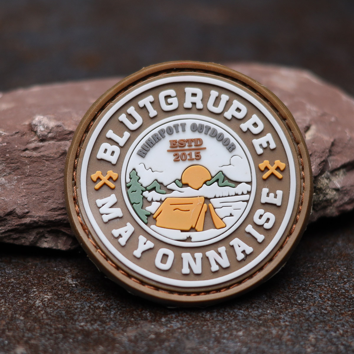 Ruhrpott Outdoor Patch "Blutgruppe Mayonaise" Abzeichen, Logo, Symbol, Armbanduhr, Emblem