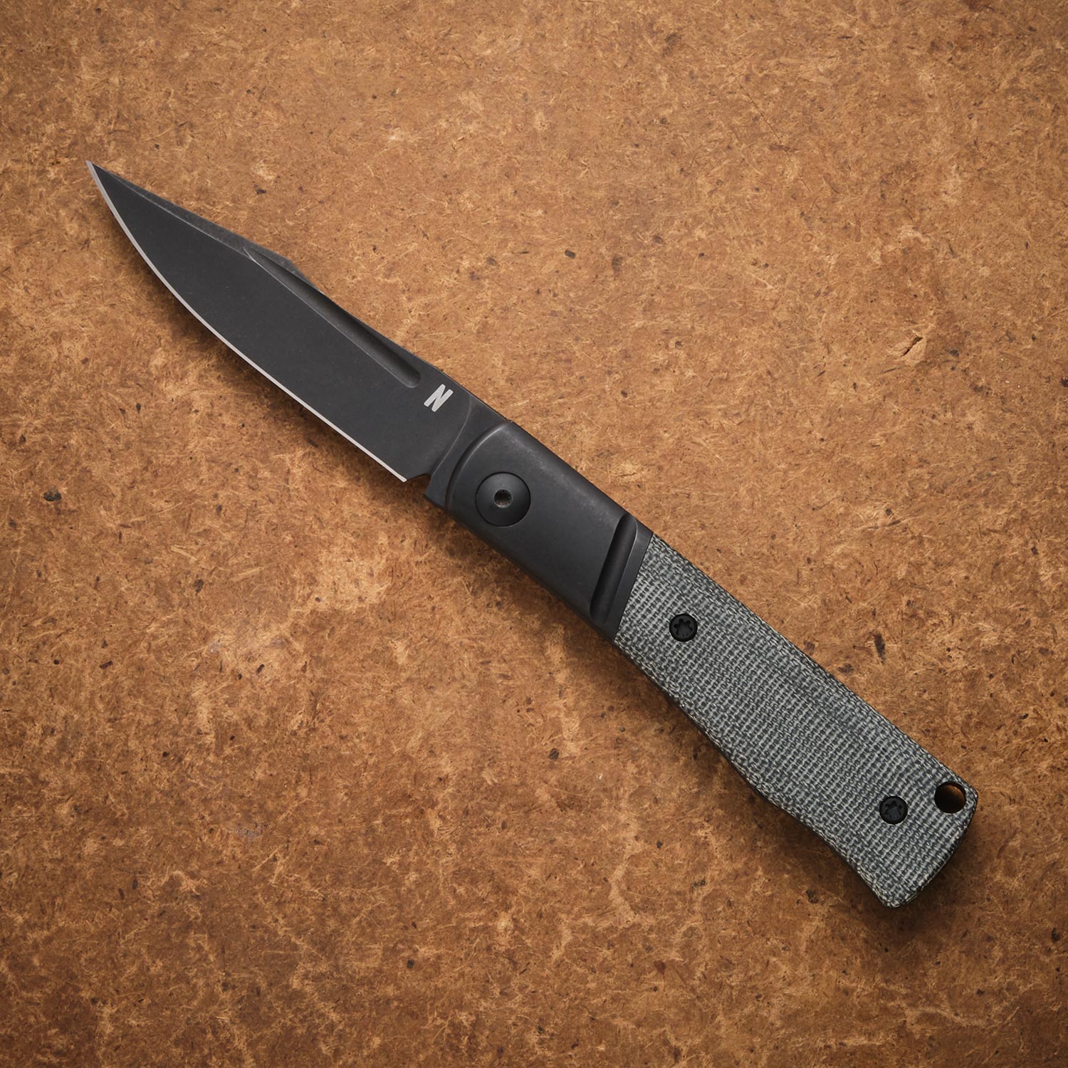 NotoriousEDC Kingpin Slipjoint Black Micarta / Black  Blade