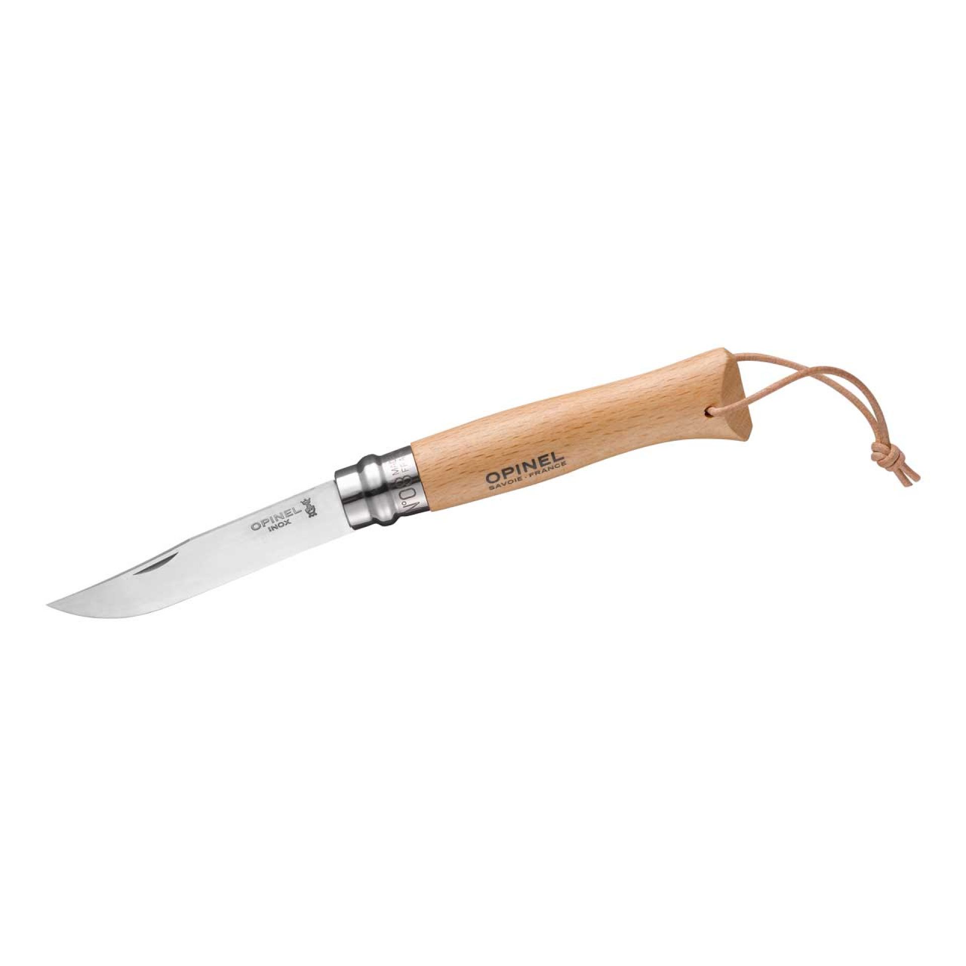 Opinel mit Lederriemen No8 Natur