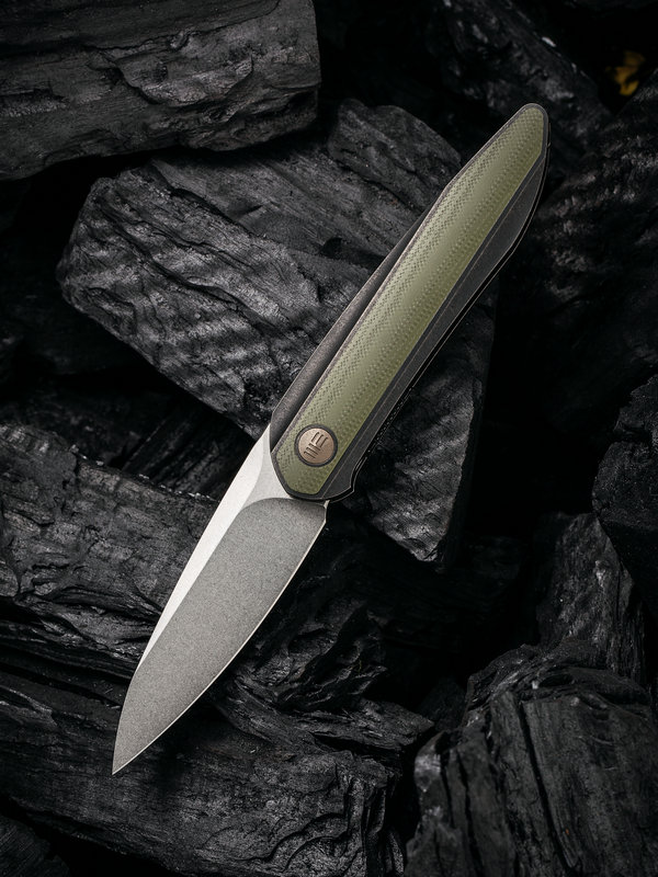 WE Knife Black Void Opus Black Titan G10 Inlay - Flachschliff