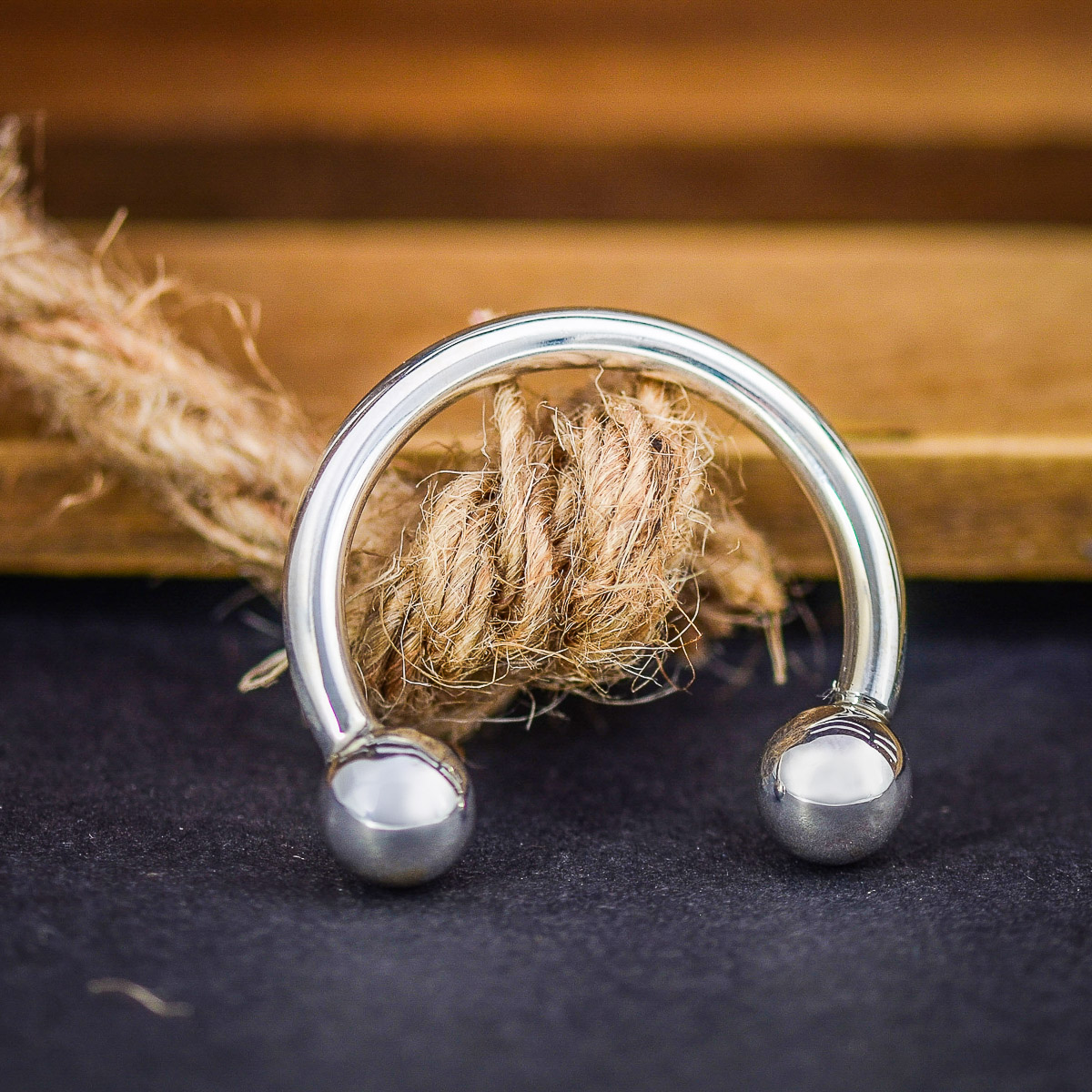 Key Ring with Balls 925/- Sterling Silber